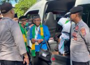 Polsek KPL Tano KSB Lakukan Pengamanan Rombongan Jemaah Calon Haji Asal Sumbawa