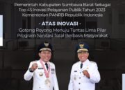 Selamat, Pemerintah Kabupaten Sumbawa Barat Raih Top 45 Inovasi Pelayanan Publik tahun 2023