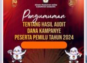 KPU Kabupaten Sumbawa Umumkan Hasil Audit Dana Kampanye Peserta Pemilu 2024