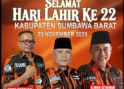 Majelis Pimpinan Cabang Pemuda Pancasila Kabupaten Sumbawa Barat Mengucapkan Selamat Hari Lahir ke -22 Kabupaten Sumbawa Barat 20 November 2025