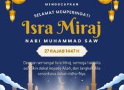 Satuan Lalu Lintas Polres Sumbawa Barat mengucapkan Selamat memperingati Isra’ Mi’raj Nabi Muhammad SAW, 27 Rajab 1447 H.