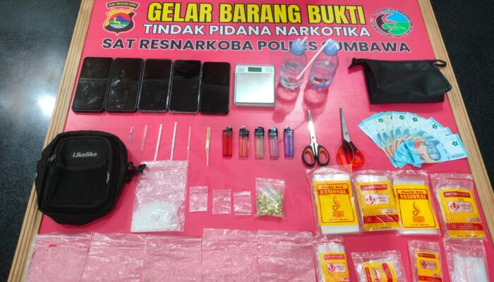 Polres Sumbawa Bongkar Peredaran Sabu dan Ekstasi di Seketeng, Empat Terduga Diamankan
