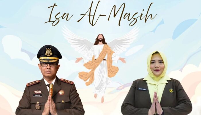Kepala Kejaksaan Negeri Sumbawa Barat beserta jajaran dan Ketua IAD Daerah Sumbawa Barat beserta anggota mengucapkan selamat memperingati Hari Kenaikan Isa Al-Masih.