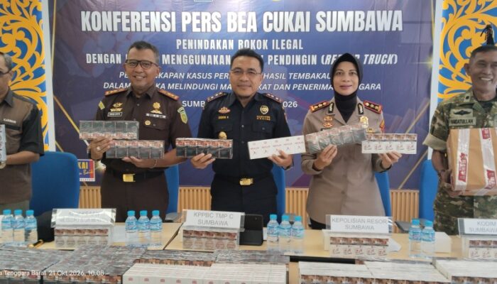 Bea Cukai Sumbawa Bongkar Modus Baru Rokok Ilegal, 236 Ribu Batang Diangkut Pakai Truk Berpendingin